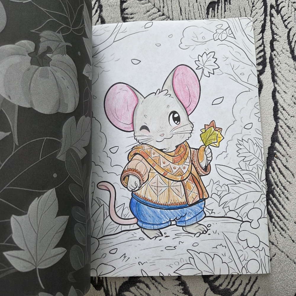 Autumn Mouse Coloring Book - Picture 13 of 16
